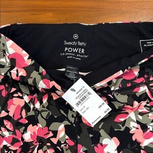 Sweaty Betty Pink and Black Floral Leggings